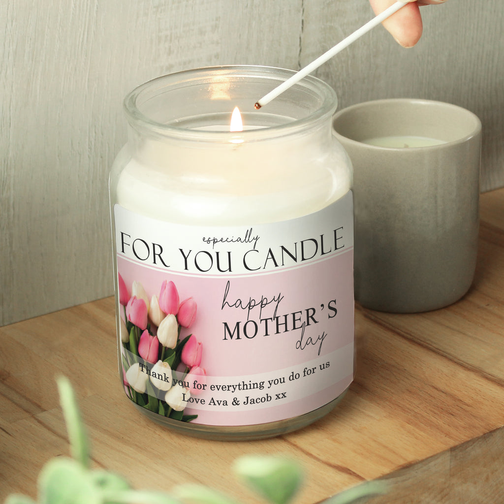Personalised Especially For You Mothers Day Large Scented Jar Candle - Buy Candles & Reed Diffusers at GiftMasters.co.uk