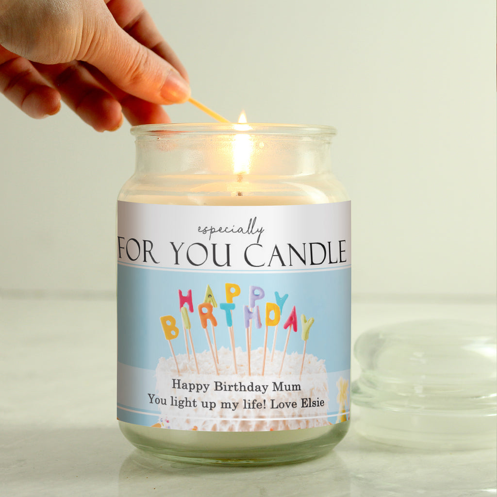 Personalised Happy Birthday Large Scented Jar Candle - Buy Candles & Reed Diffusers at GiftMasters.co.uk