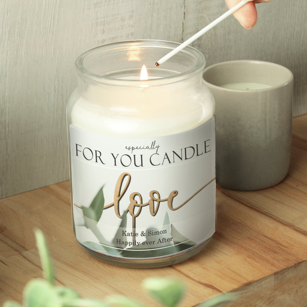 Personalised Love Large Scented Jar Candle - Buy Candles & Reed Diffusers at GiftMasters.co.uk