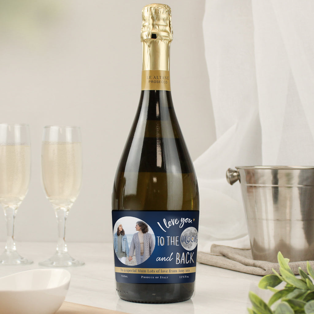 Personalised Moon & Back Photo Upload Prosecco - Buy Photo Upload Products at GiftMasters.co.uk