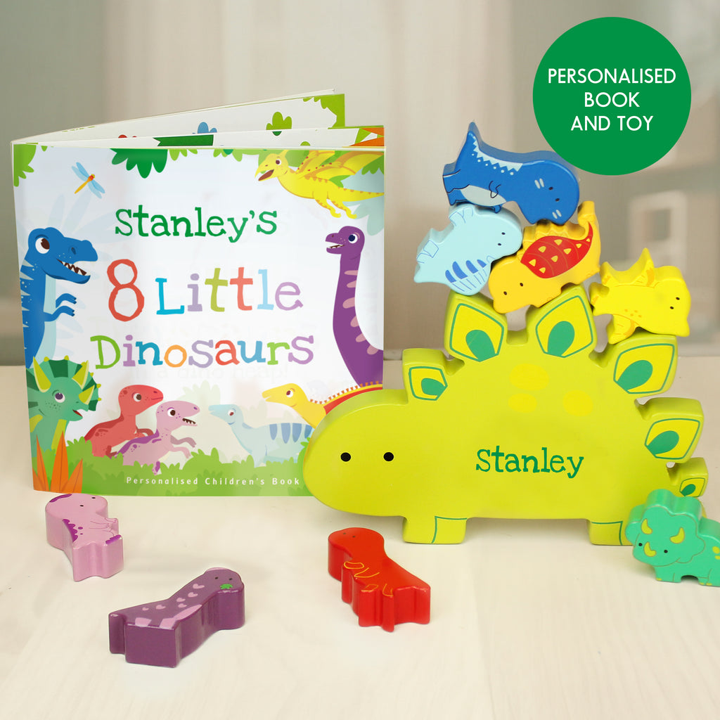 Personalised Dinosaur Book & Stacking Toy - Buy Books at GiftMasters.co.uk