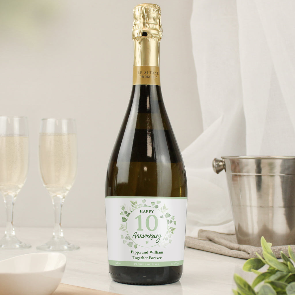 Personalised Botanical Anniversary Prosecco - Buy Alcohol at GiftMasters.co.uk
