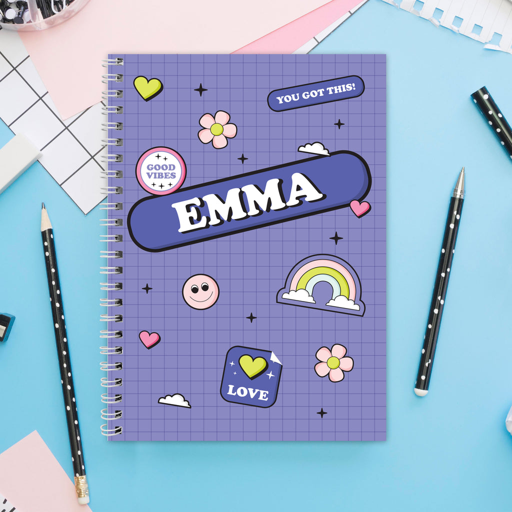 Personalised Good Vibes A5 Notebook - Buy Stationery & Pens at GiftMasters.co.uk
