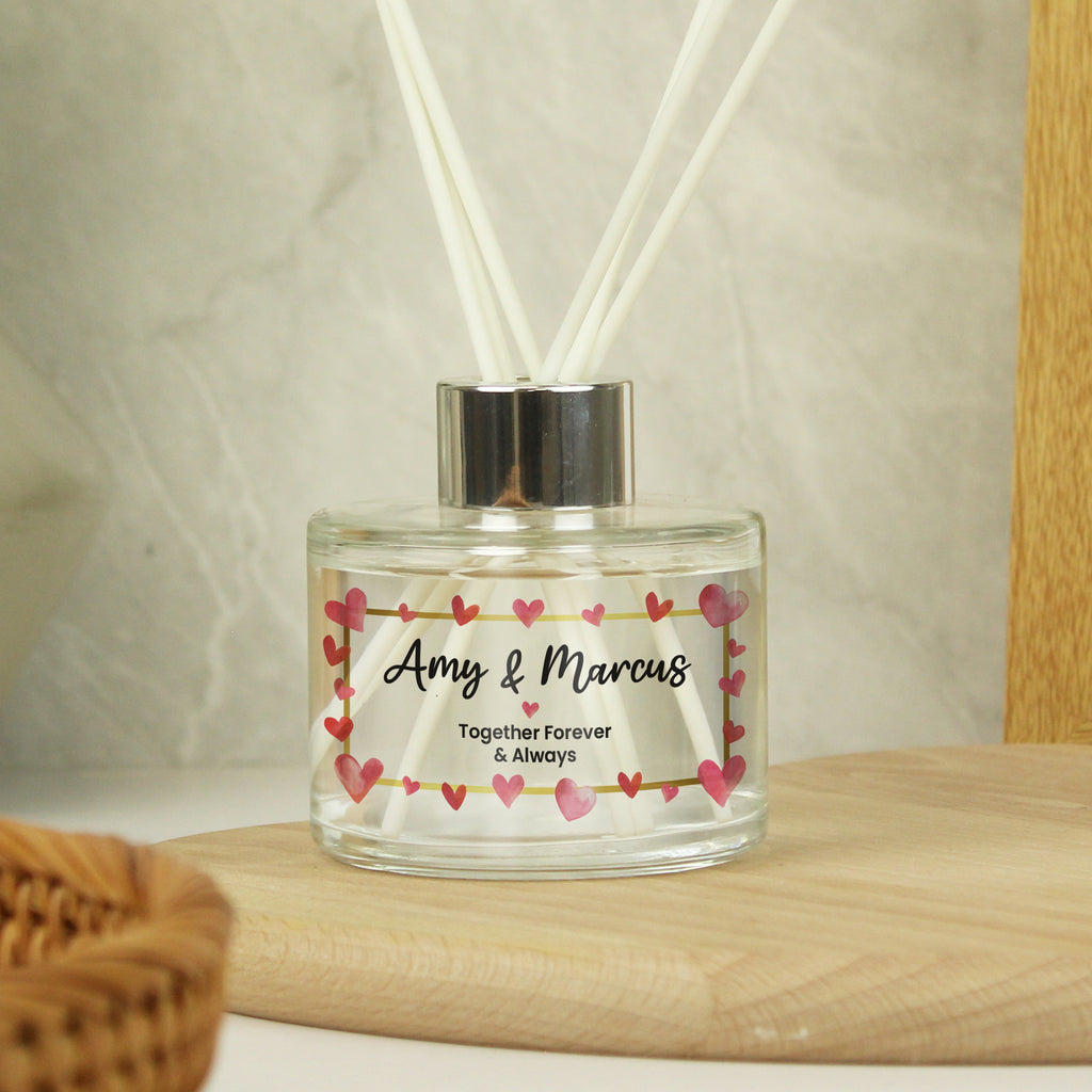 Personalised Hearts Diffuser - Buy Candles & Reed Diffusers at GiftMasters.co.uk