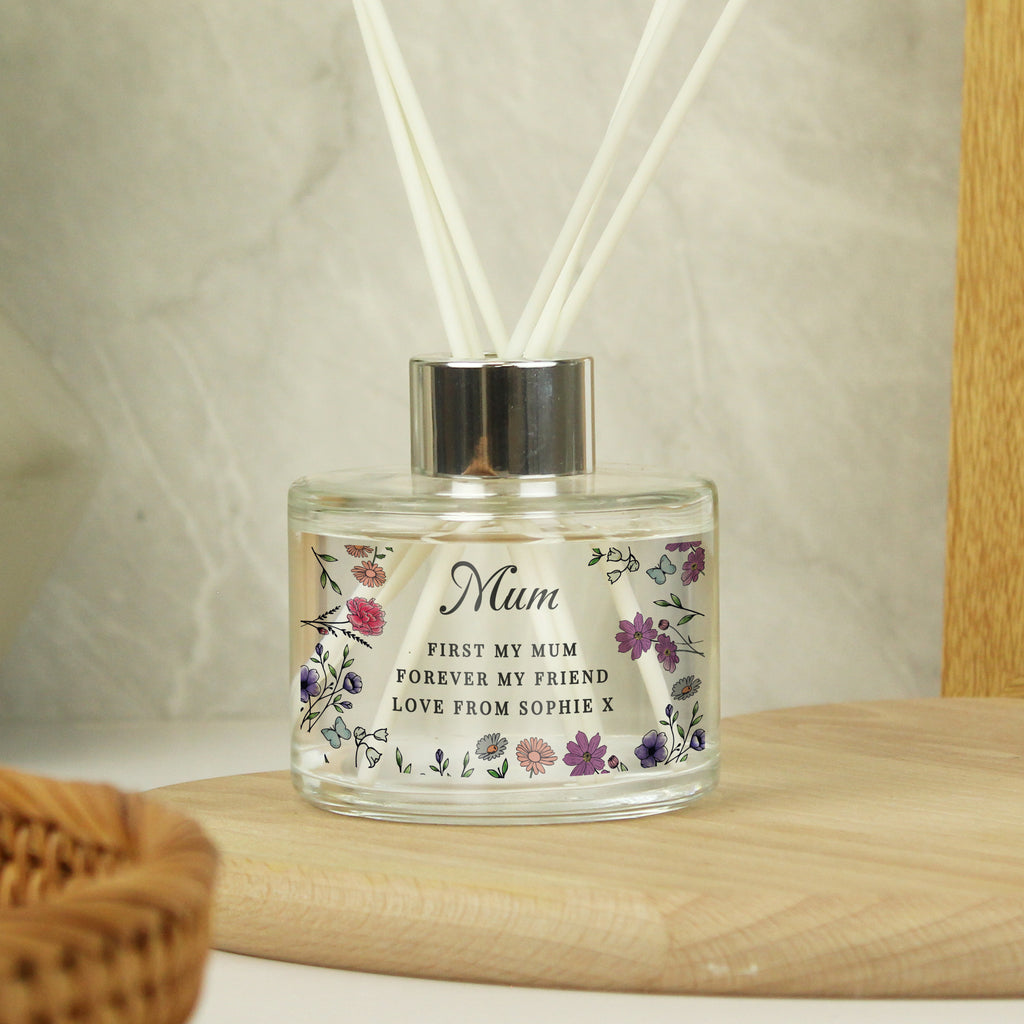 Personalised Wild Flowers Reed Diffuser - Buy Candles & Reed Diffusers at GiftMasters.co.uk