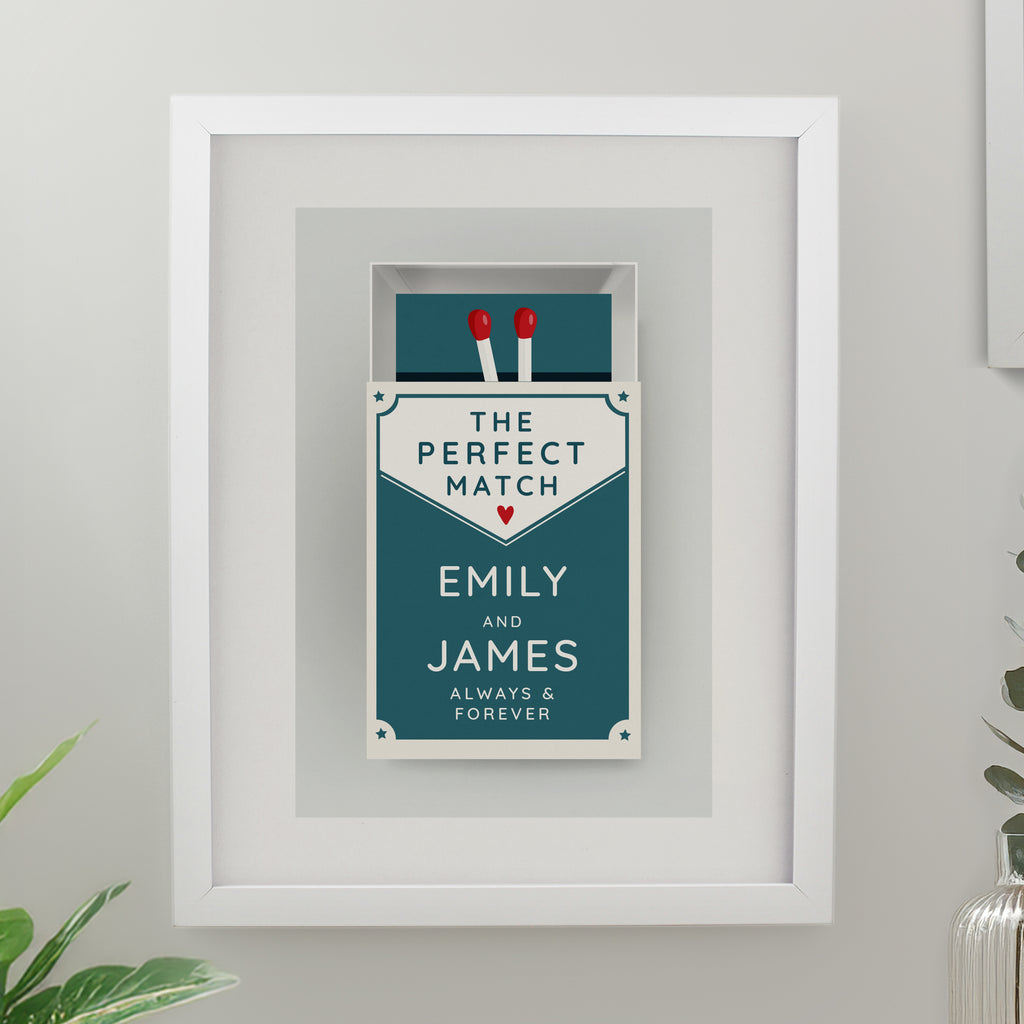 Personalised Perfect Match White Poster Frame - Buy Poster Frames at GiftMasters.co.uk