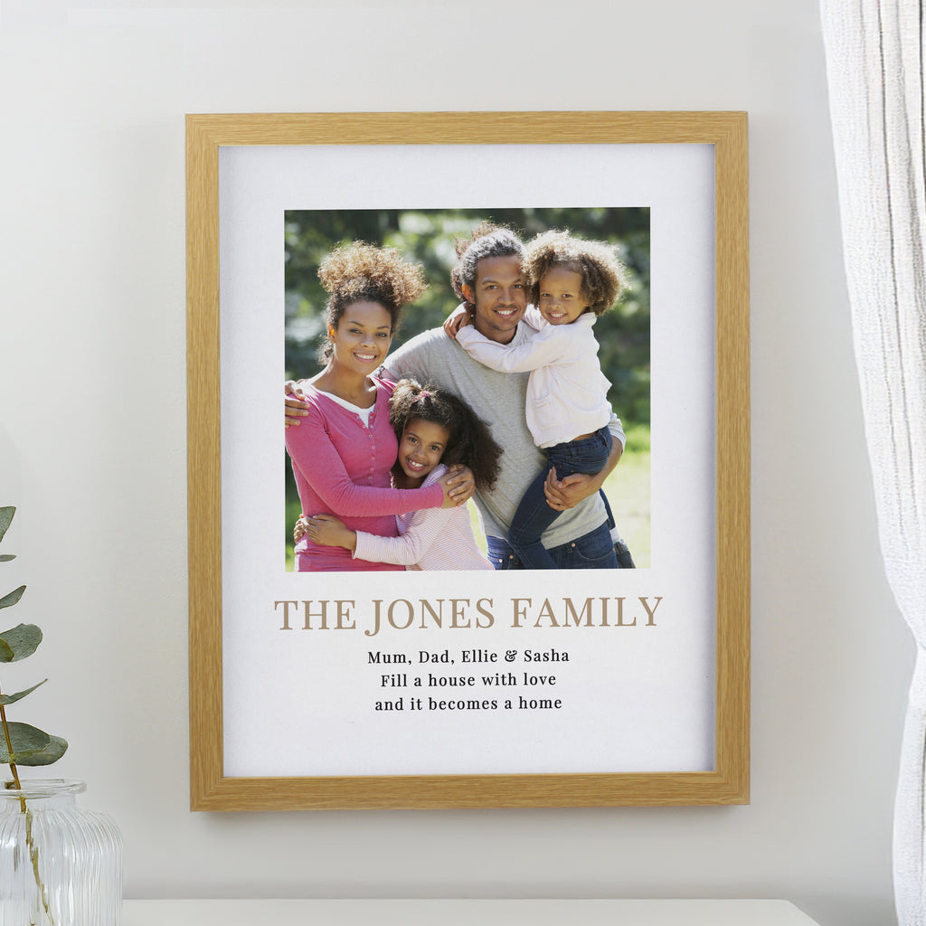Personalised Square Photo Upload Oak Poster Frame - Buy Poster Frames at GiftMasters.co.uk