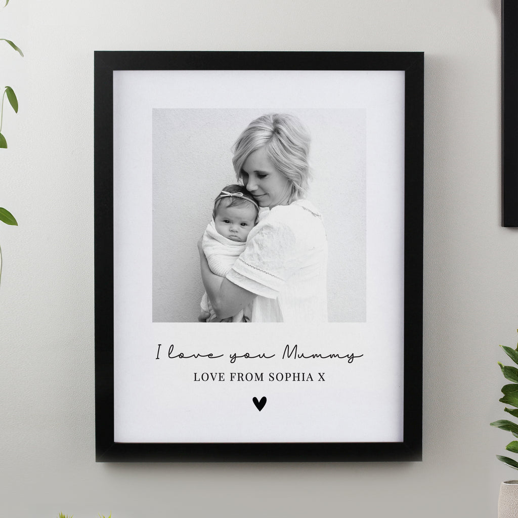 Personalised Heart Photo Upload Black Poster Frame - Buy Poster Frames at GiftMasters.co.uk