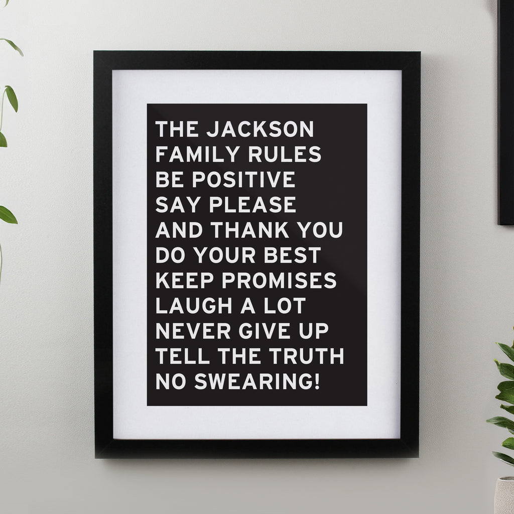 Personalised Typography Black Poster Frame - Buy Poster Frames at GiftMasters.co.uk
