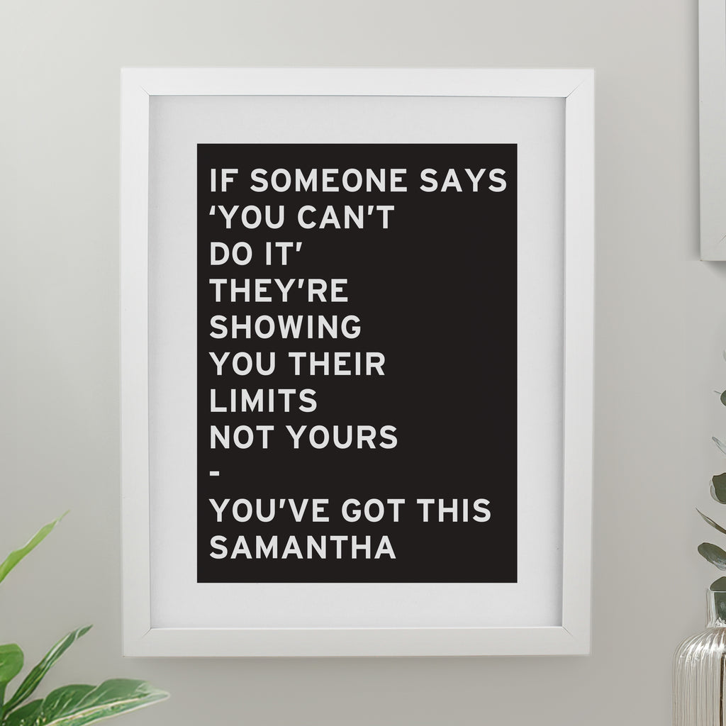 Personalised Typography White Poster Frame - Buy Poster Frames at GiftMasters.co.uk