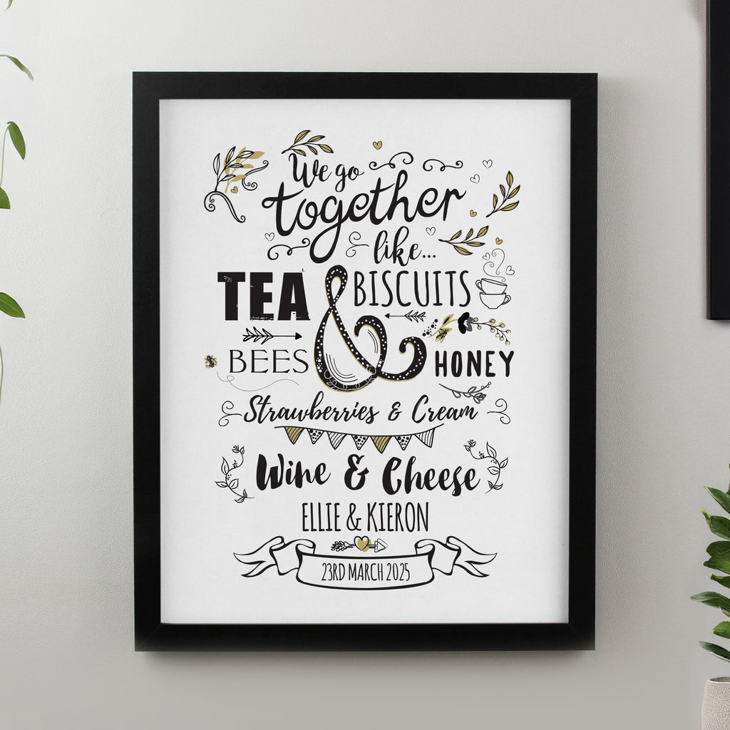 Personalised We go Together Black Poster Frame - Buy Poster Frames at GiftMasters.co.uk