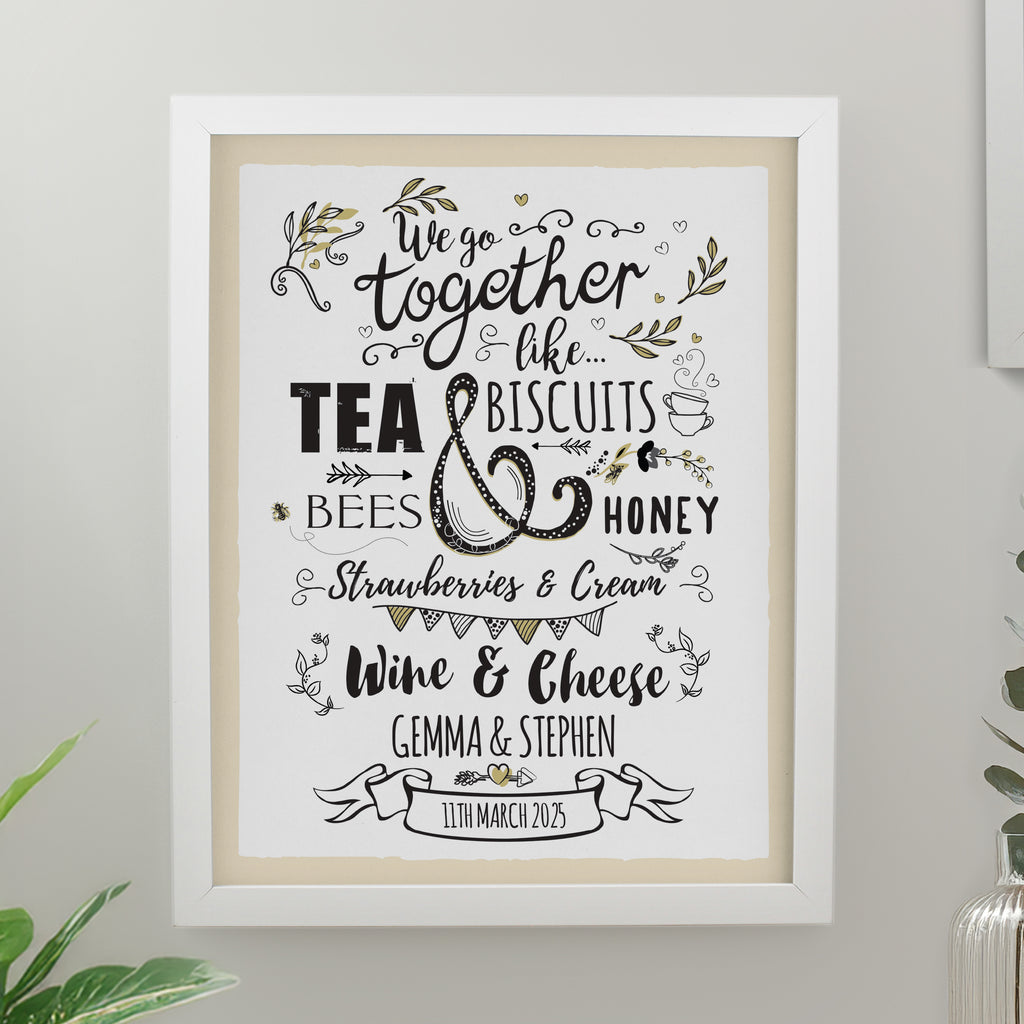 Personalised We go Together White Poster Frame - Buy Poster Frames at GiftMasters.co.uk
