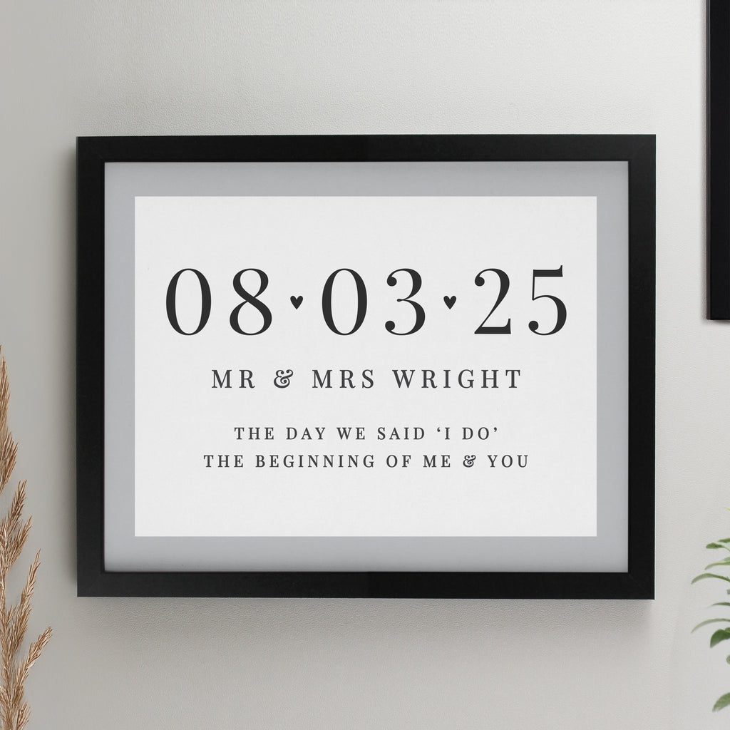 Personalised Special Date Black Poster Frame - Buy Framed Prints at GiftMasters.co.uk
