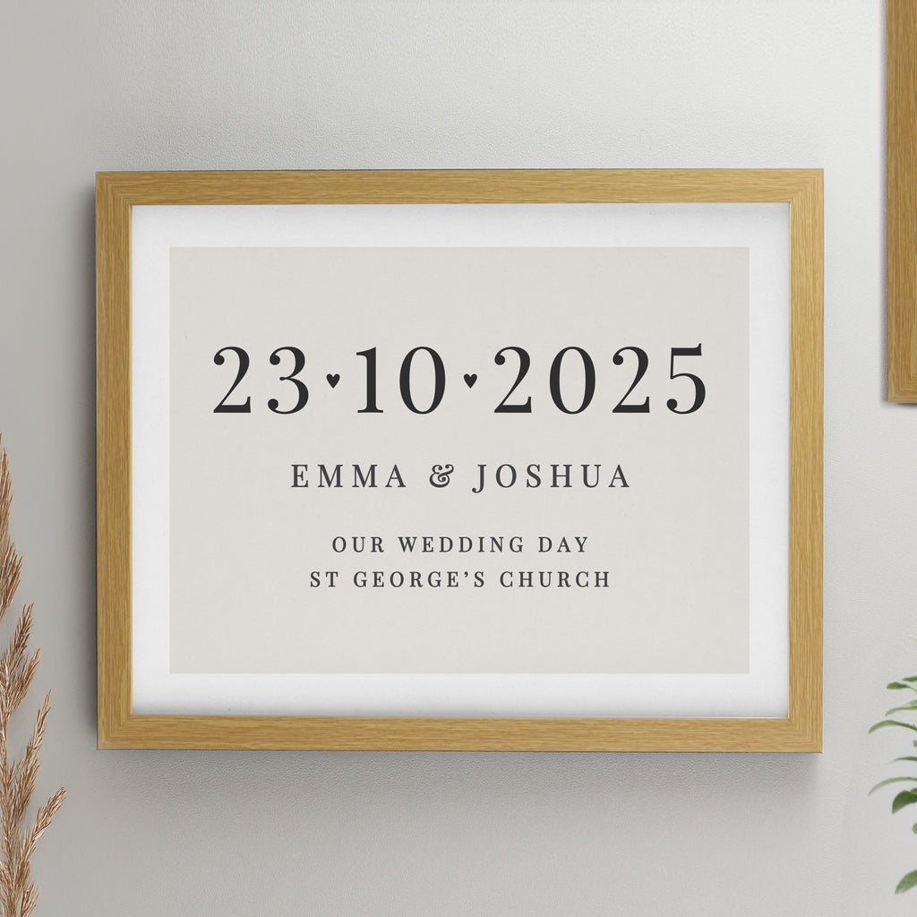 Personalised Special Date Oak Poster Frame - Buy Poster Frames at GiftMasters.co.uk
