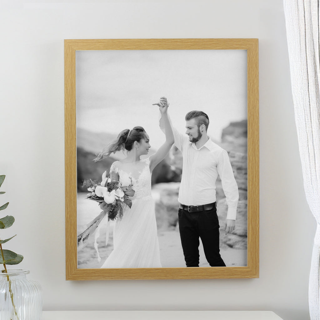 Personalised Photo Upload Oak Poster Frame - Buy Framed Prints at GiftMasters.co.uk