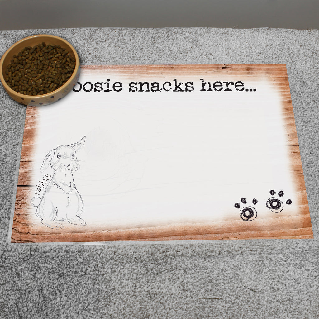 Personalised Scribble Bunny Pet Bowl Mat - Buy Pet Gifts at GiftMasters.co.uk