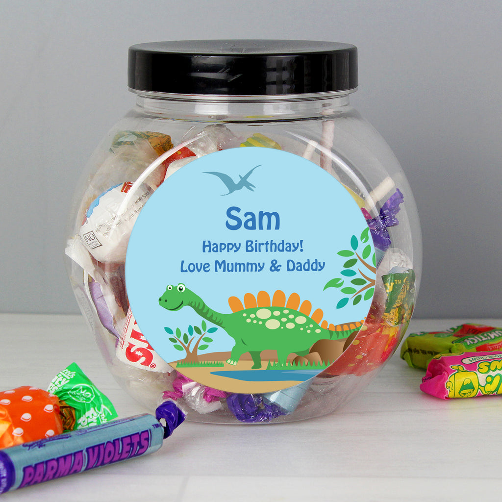Personalised Dinosaur Sweets Jar - Buy Confectionery at GiftMasters.co.uk