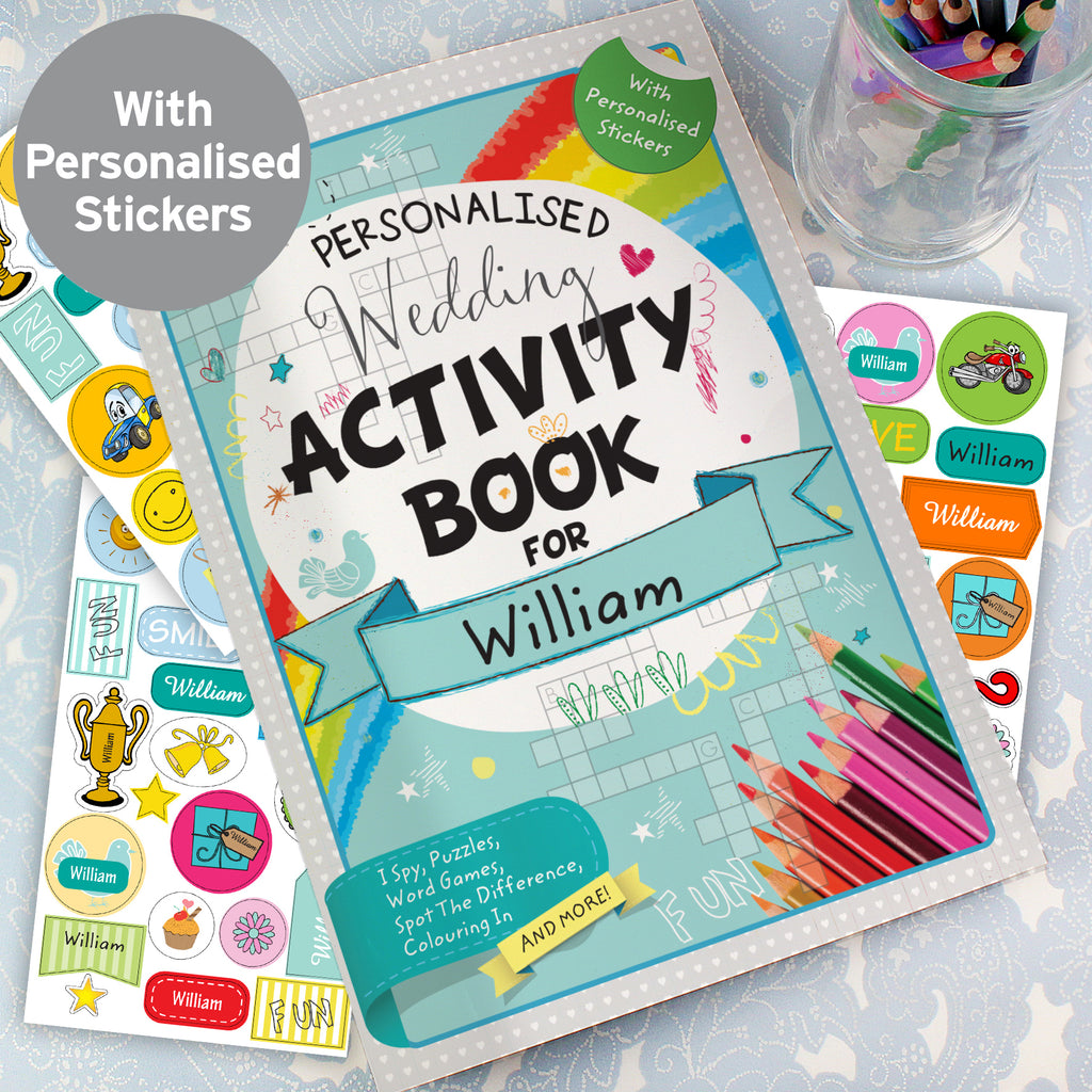Personalised Wedding Activity Book with Stickers - Buy Books at GiftMasters.co.uk