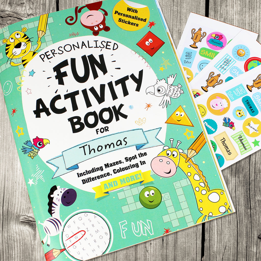 Personalised Activity Book with Stickers - Buy Books at GiftMasters.co.uk