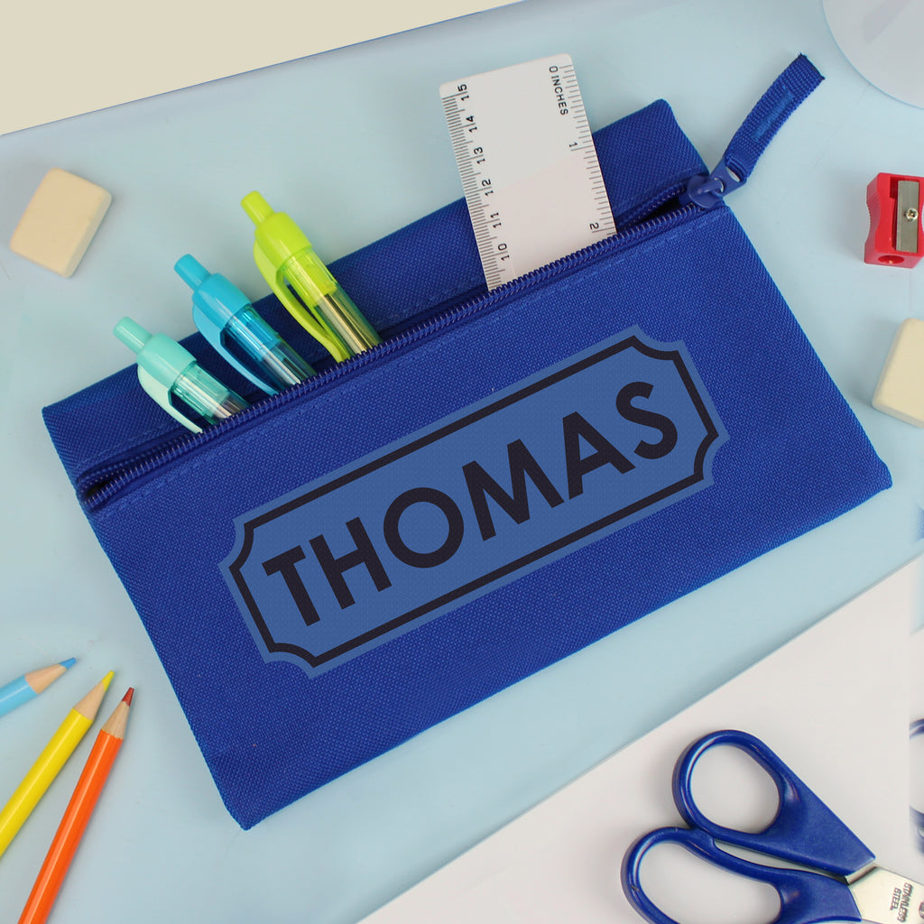Personalised Blue Pencil Case - Buy Stationery & Pens at GiftMasters.co.uk
