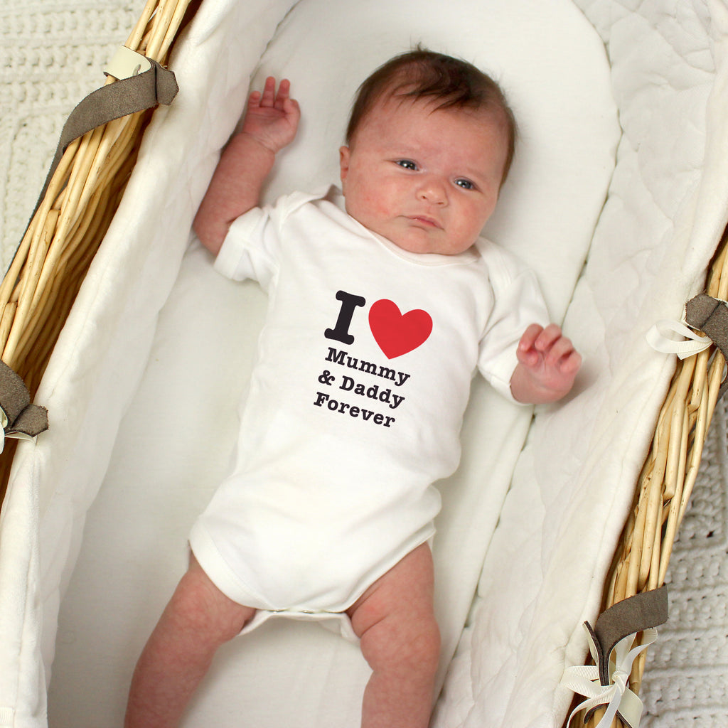 Personalised I HEART 0-3 Months Baby Vest - Buy Clothing at GiftMasters.co.uk