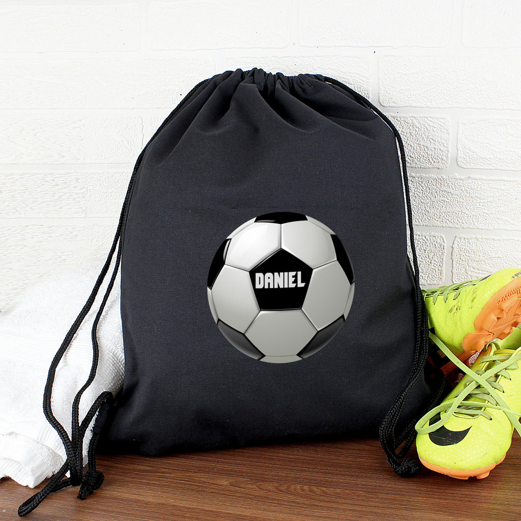 Personalised Football Black Kit Bag - Buy Textiles at GiftMasters.co.uk