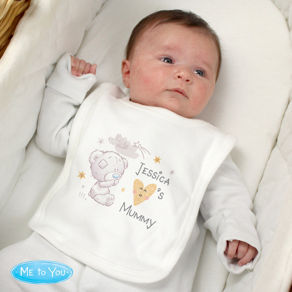 Personalised Tiny Tatty Teddy I Heart Baby Bib - Buy Mealtime Essentials at GiftMasters.co.uk
