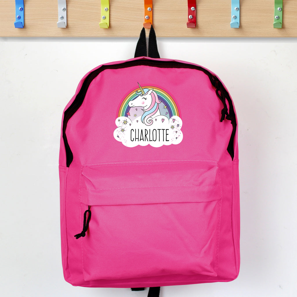 Personalised Unicorn Pink Backpack - GiftMasters.co.uk