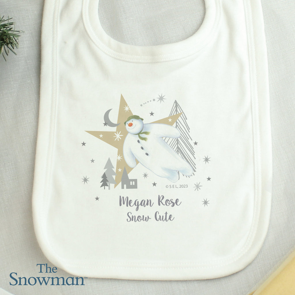 Personalised The Snowman Magical Adventure Bib - Buy Textiles at GiftMasters.co.uk