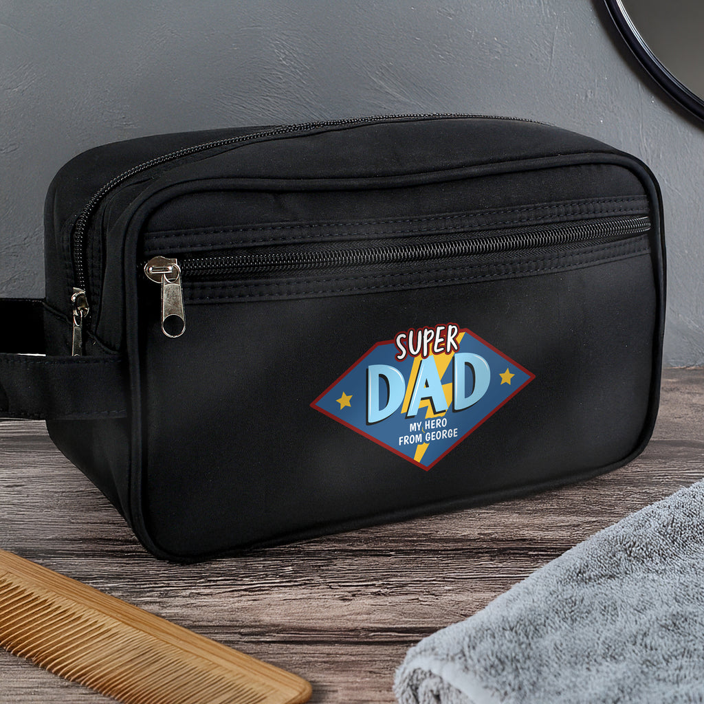 Personalised Super Dad Toiletry Bag - Buy Textiles at GiftMasters.co.uk