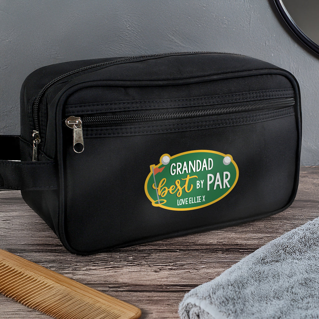 Personalised Best By Par Wash Bag - Buy Textiles at GiftMasters.co.uk