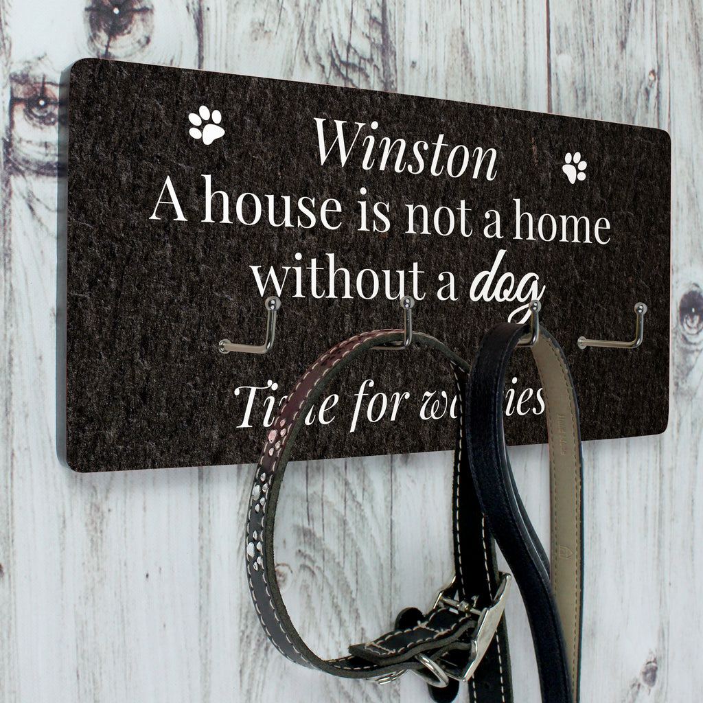 Personalised Dog Lead Hooks - Buy Wooden at GiftMasters.co.uk