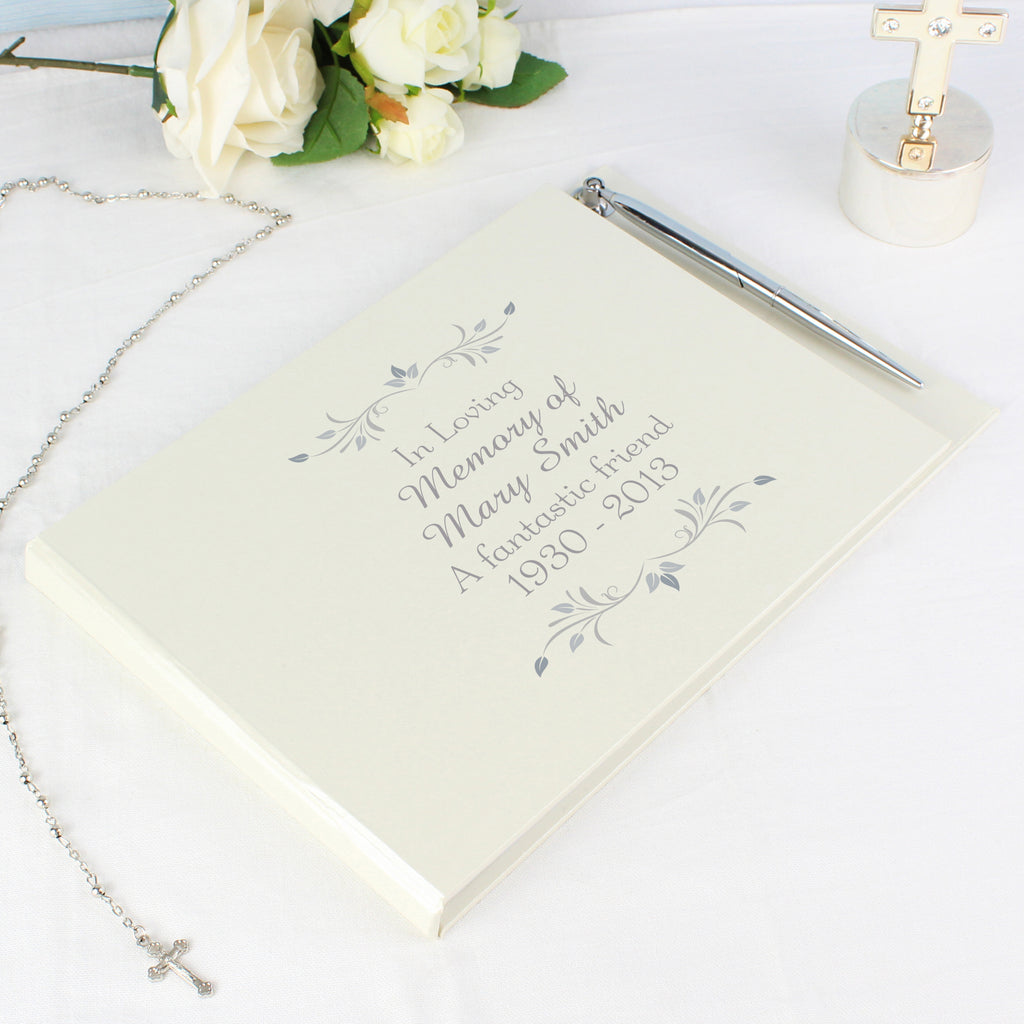 Personalised Sentiments Hardback Guest Book & Pen - Buy Photo Frames, Albums and Guestbooks at GiftMasters.co.uk