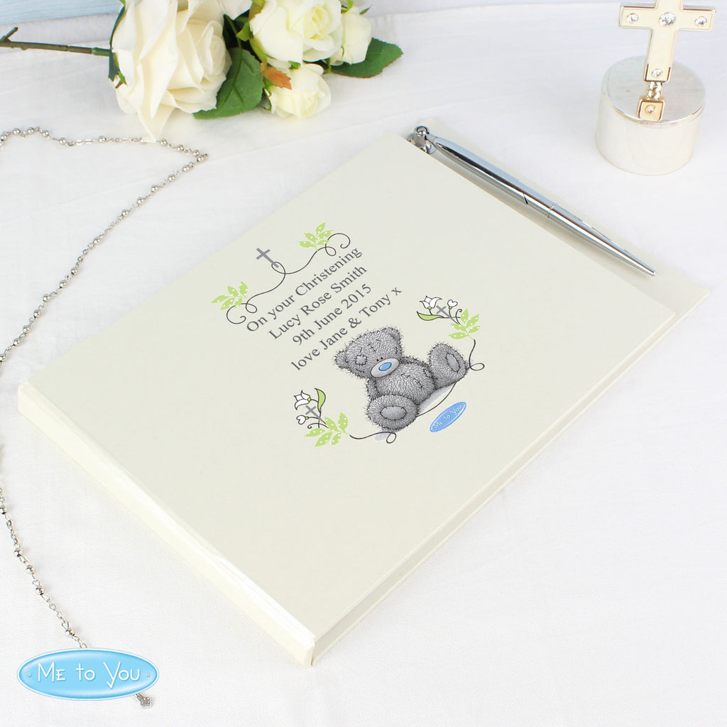 Personalised Religious Cross Hardback Guest Book & Pen - Buy Photo Frames, Albums and Guestbooks at GiftMasters.co.uk