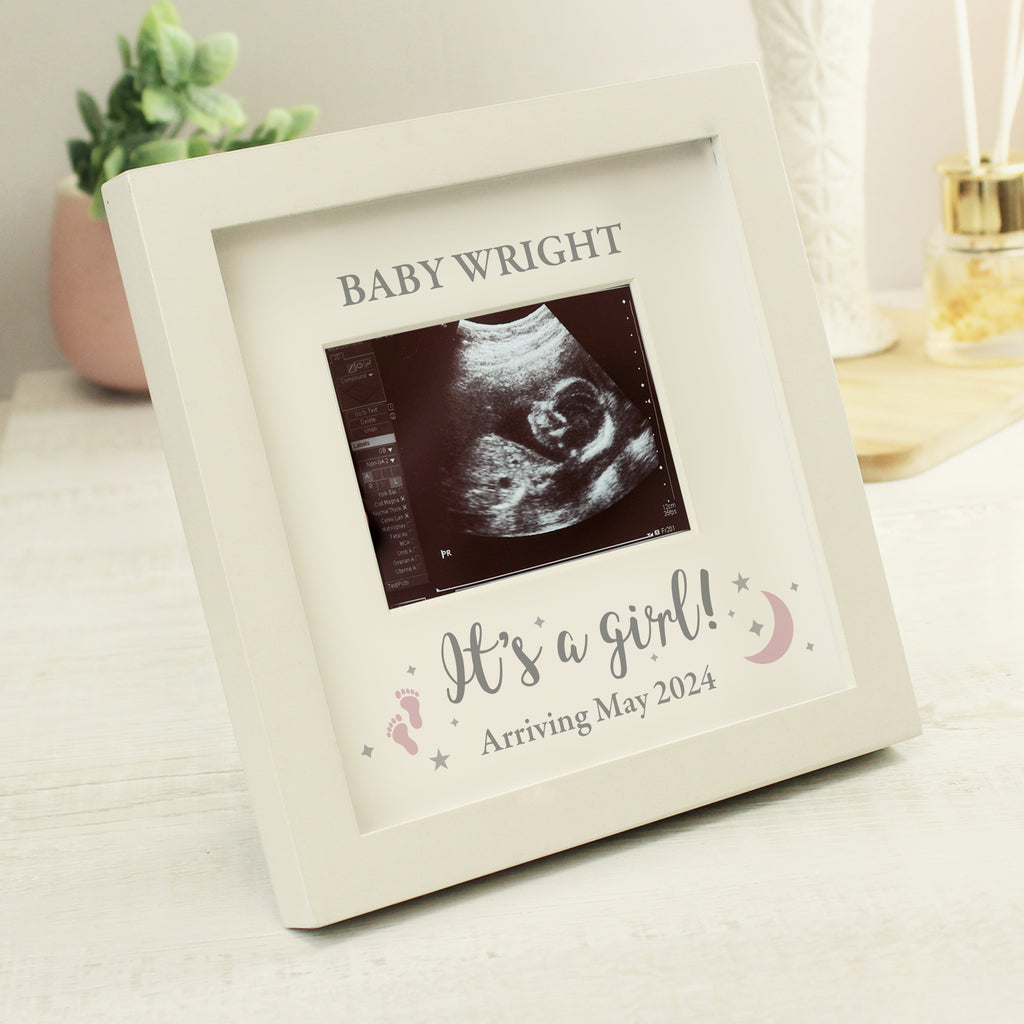Personalised 'It's A Girl' Baby Scan Frame - Buy Photo Frames, Albums and Guestbooks at GiftMasters.co.uk