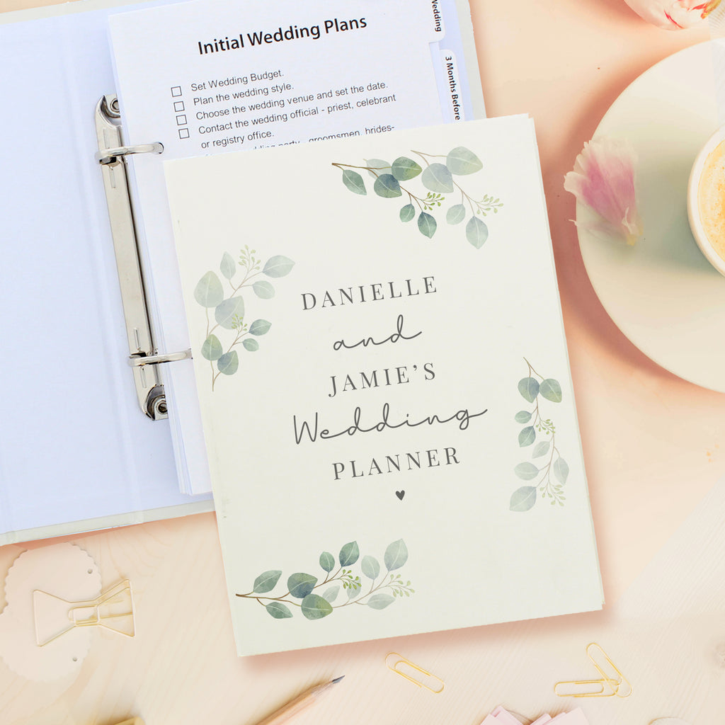 Personalised Botanical Wedding Planner - Buy Stationery & Pens at GiftMasters.co.uk