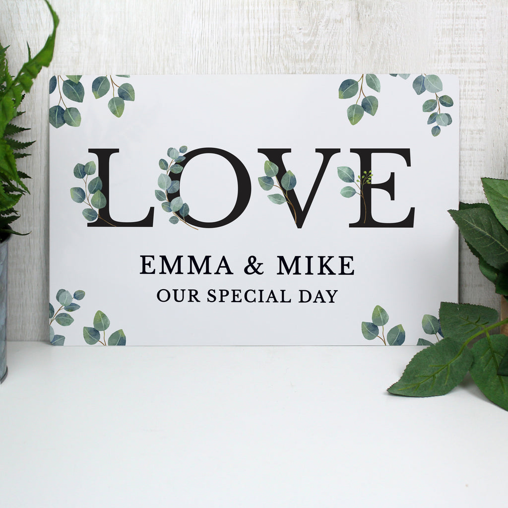 Personalised Botanical LOVE Metal Sign - Buy Hanging Decorations & Signs at GiftMasters.co.uk
