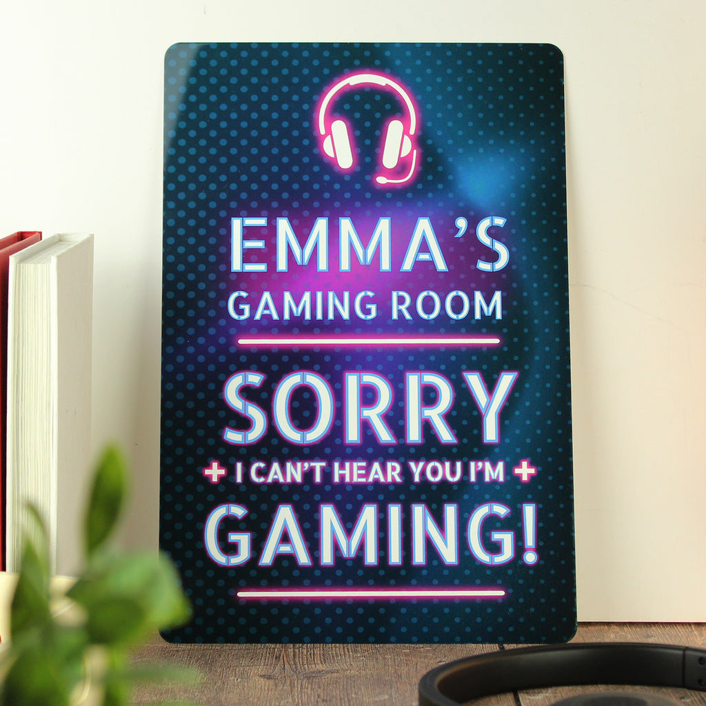 Personalised Gamer Warning Metal Sign - Buy Hanging Decorations & Signs at GiftMasters.co.uk