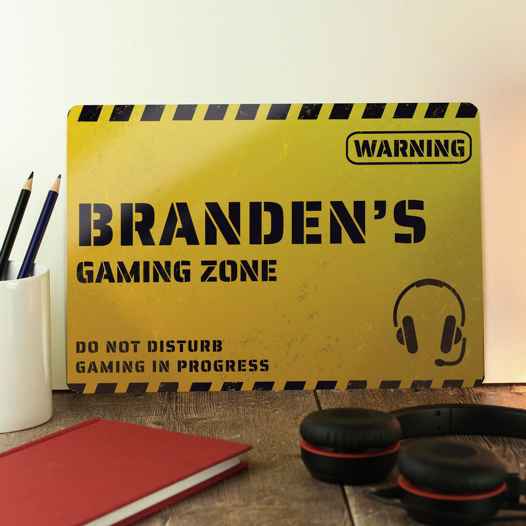 Personalised Gaming Zone Metal Sign - Buy Hanging Decorations & Signs at GiftMasters.co.uk