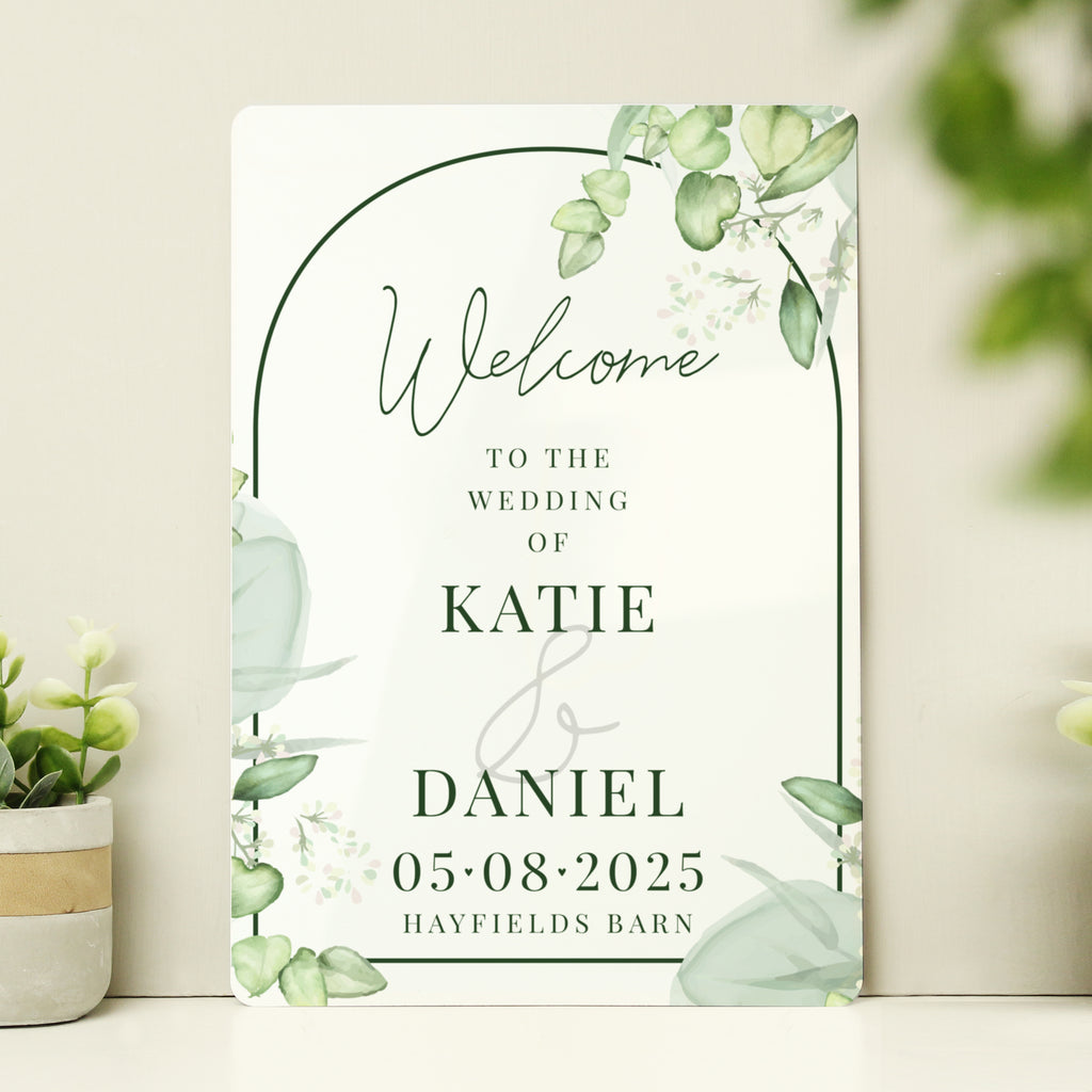 Personalised Botanical Wedding Metal Sign - Buy Hanging Decorations & Signs at GiftMasters.co.uk