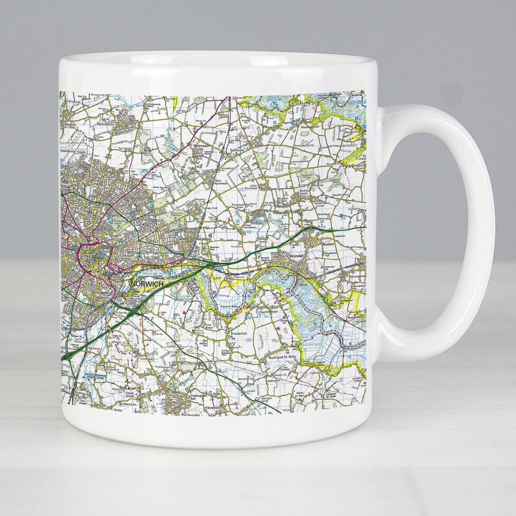 Personalised Present Day Edition Map Mug - Buy Mugs at GiftMasters.co.uk