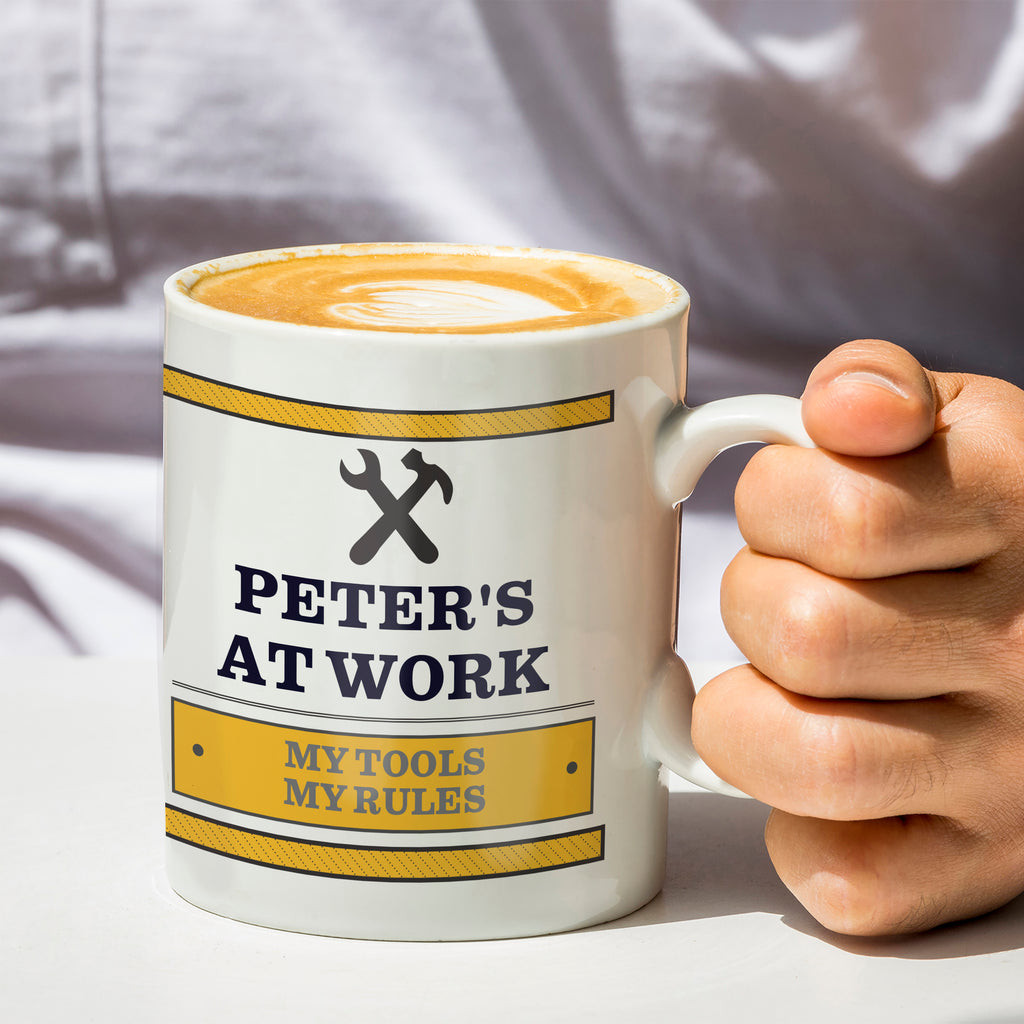 Personalised Man At Work Mug - Buy Mugs at GiftMasters.co.uk