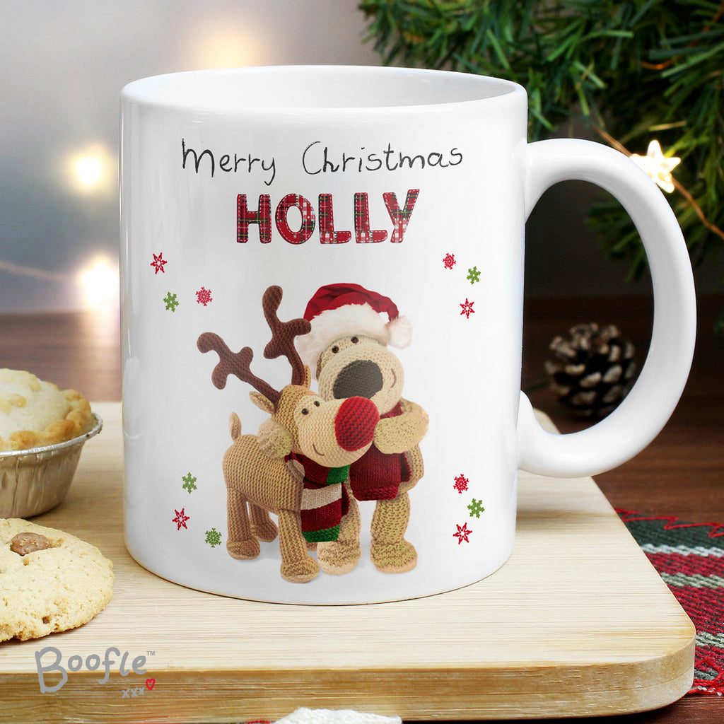 Personalised Boofle Christmas Reindeer Mug - Buy Mugs at GiftMasters.co.uk