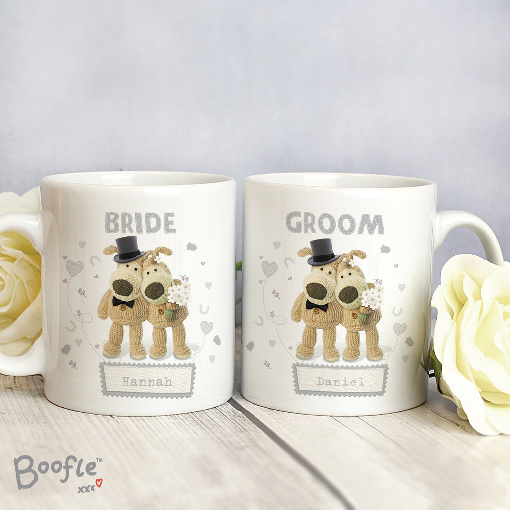 Personalised Boofle Wedding Couple Mug Set - Buy Mugs at GiftMasters.co.uk