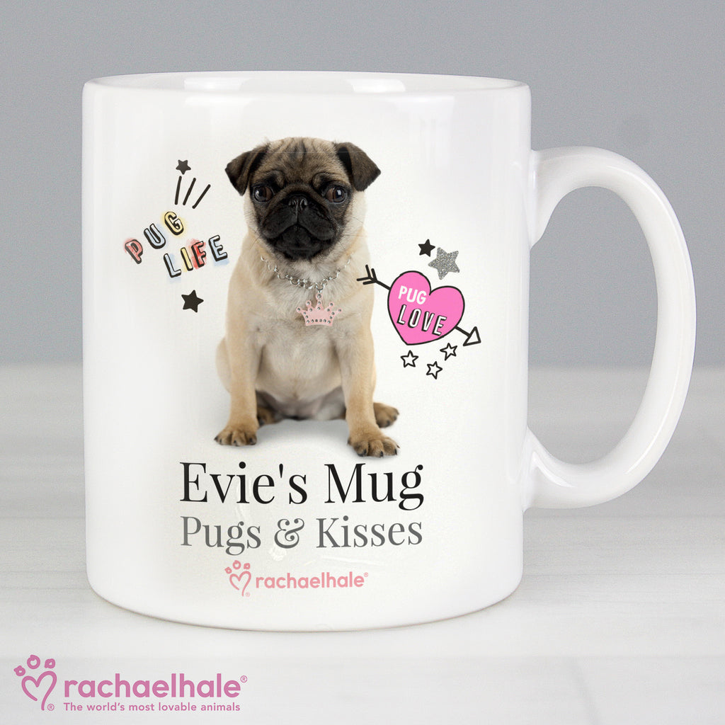 Personalised Rachael Hale Doodle Pug Mug - Buy Mugs at GiftMasters.co.uk