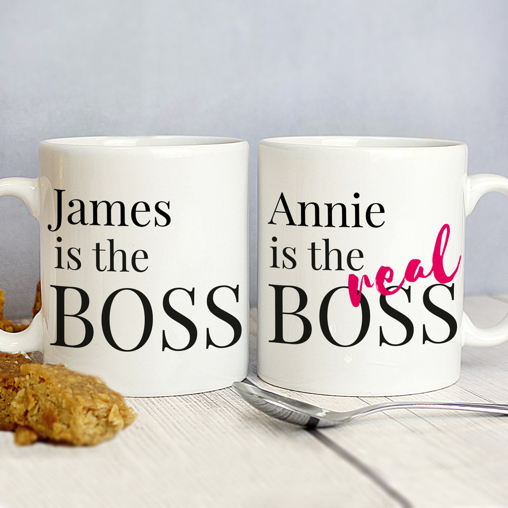 Personalised The Real Boss Mug Set - Buy Mugs at GiftMasters.co.uk