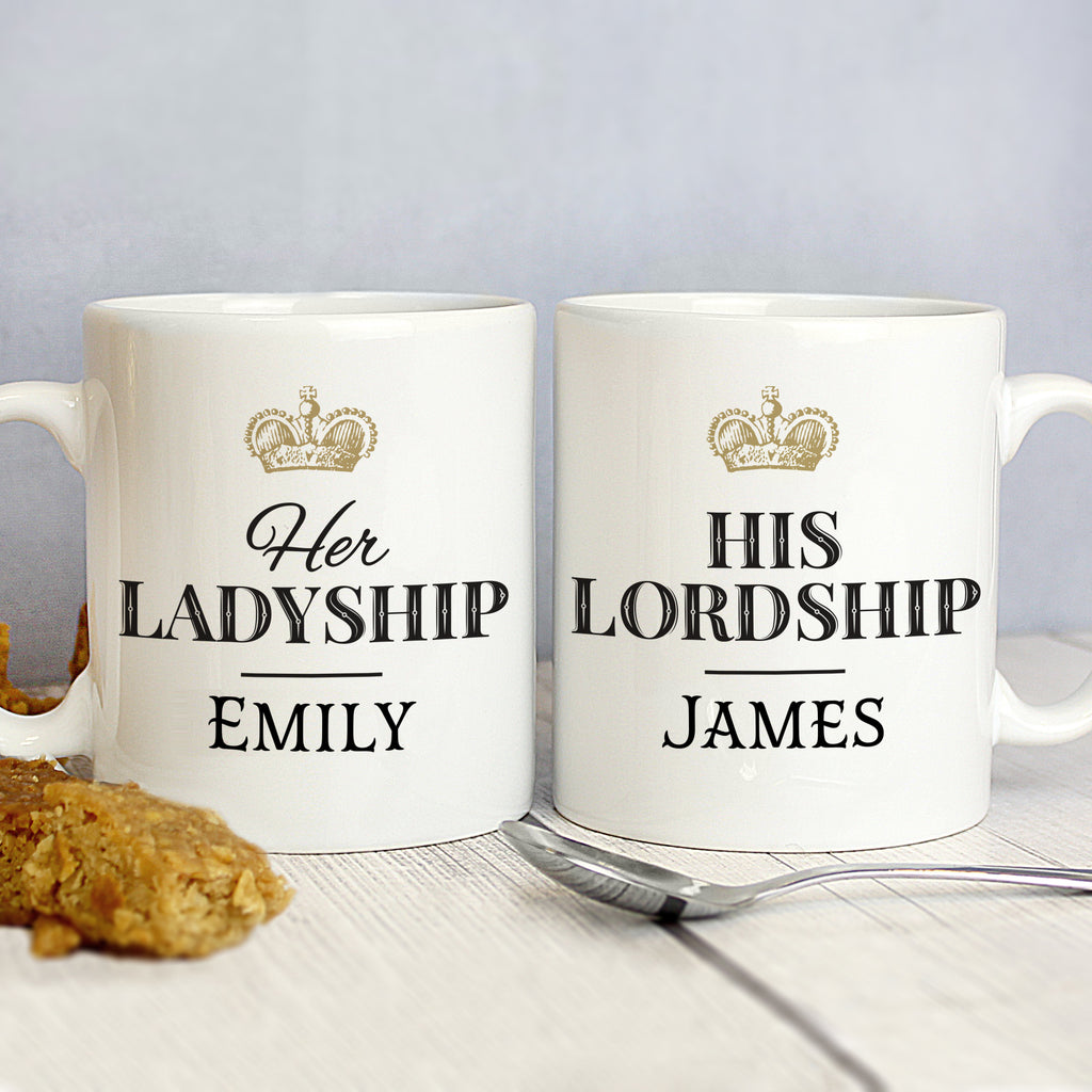 Personalised Ladyship and Lordship Mug Set - Buy Mugs at GiftMasters.co.uk