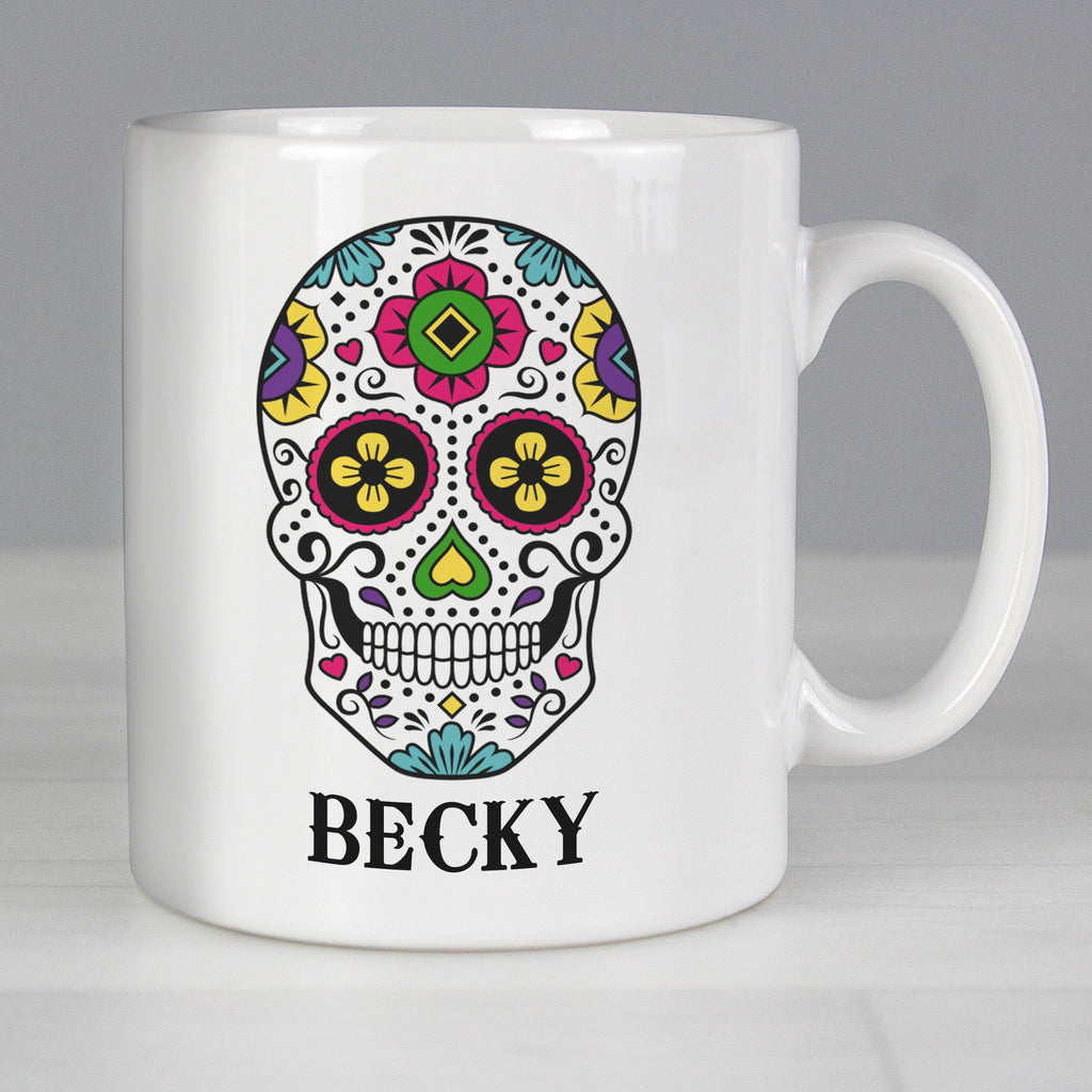 Personalised Sugar Skull Mug - Buy Mugs at GiftMasters.co.uk