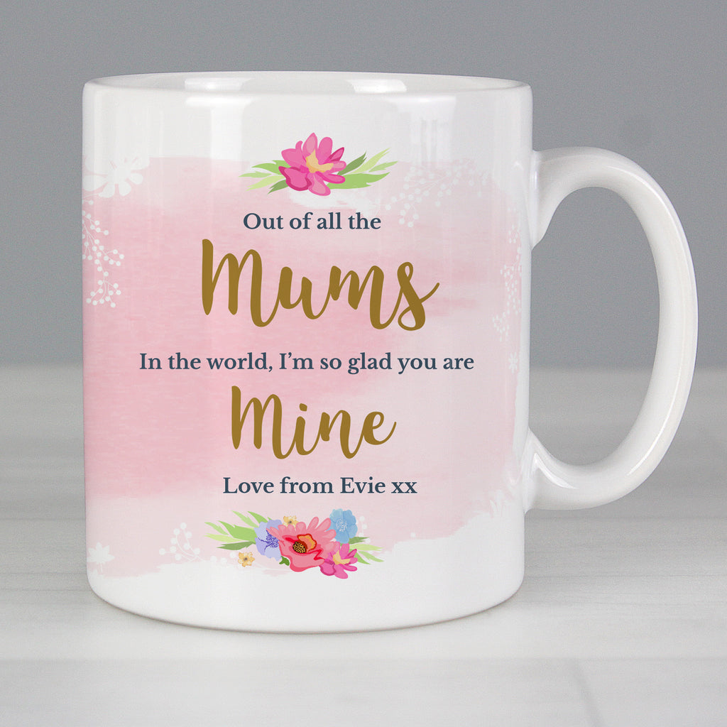 Personalised Floral Watercolour Mug - Buy Mugs at GiftMasters.co.uk