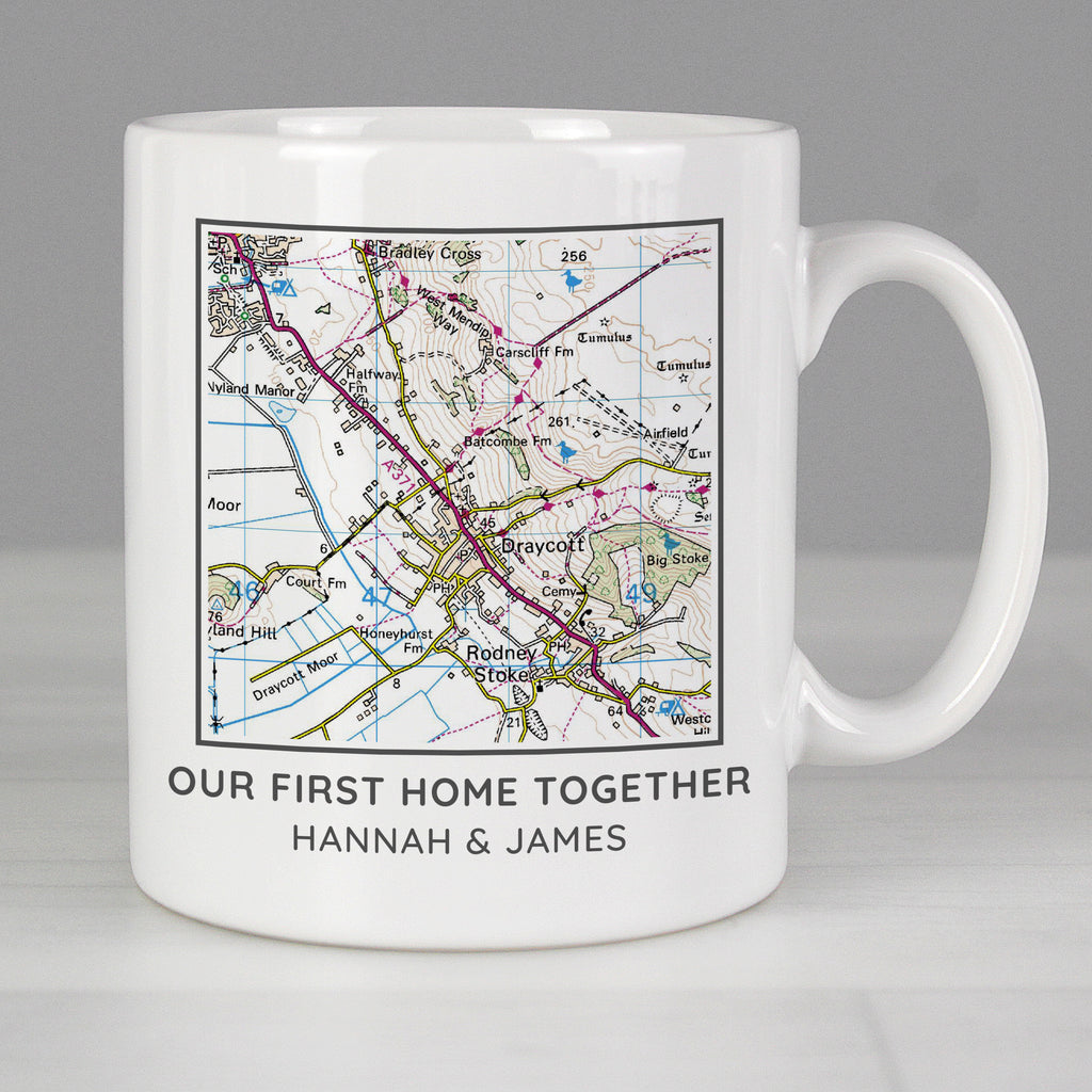 Personalised Present Day Map Compass Mug - Buy Mugs at GiftMasters.co.uk